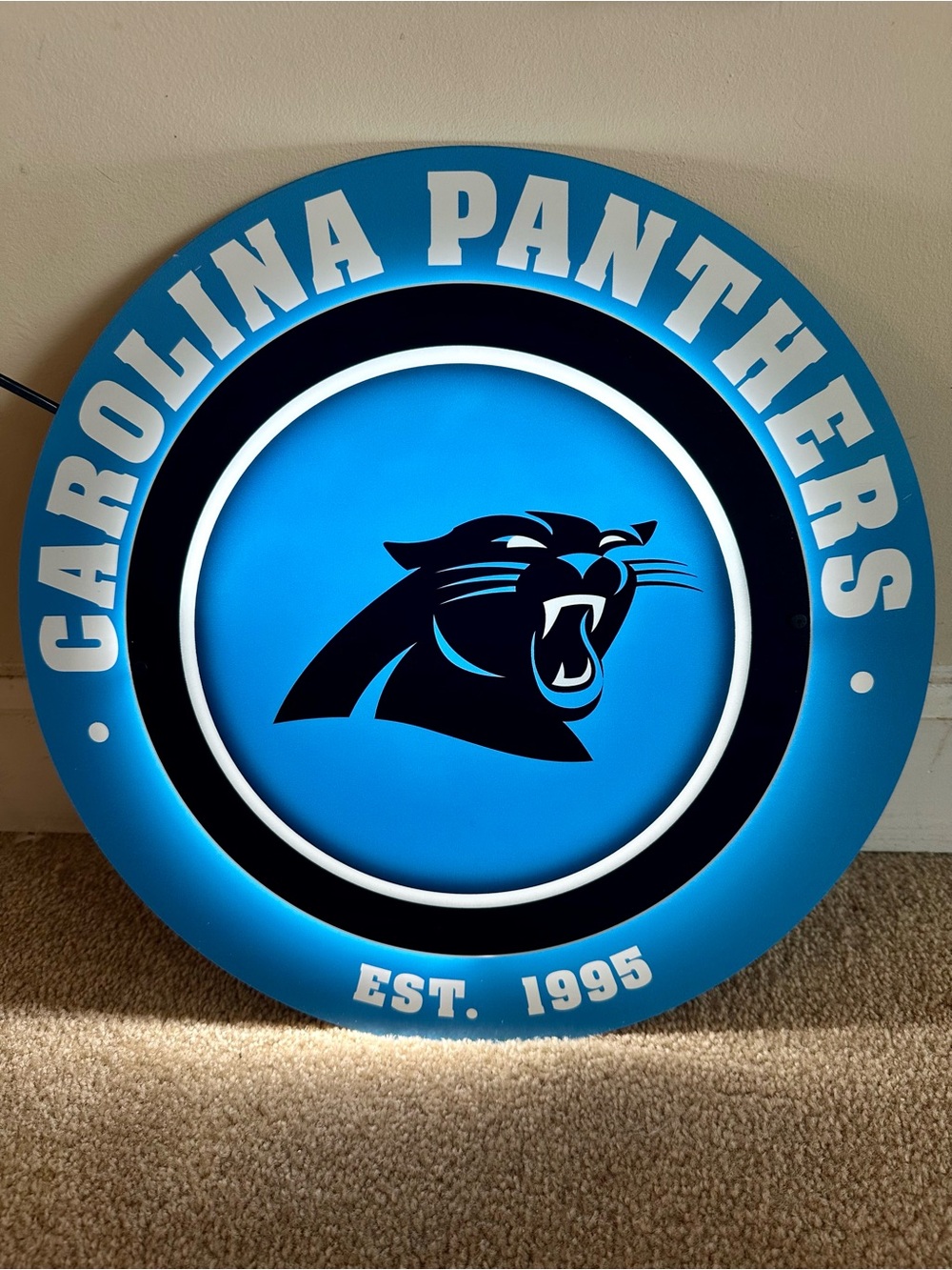 NEW Carolina Panthers LED lit wall sign
